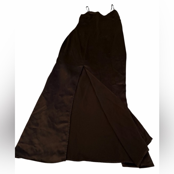 Princess Polly Black Satin Maxi Dress, High Split, Super Sexy, Women’s Size 8 - Picture 8 of 13